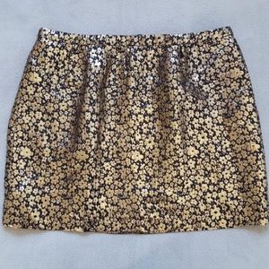 Marigold Silk Floral Jacquard Bell Skirt